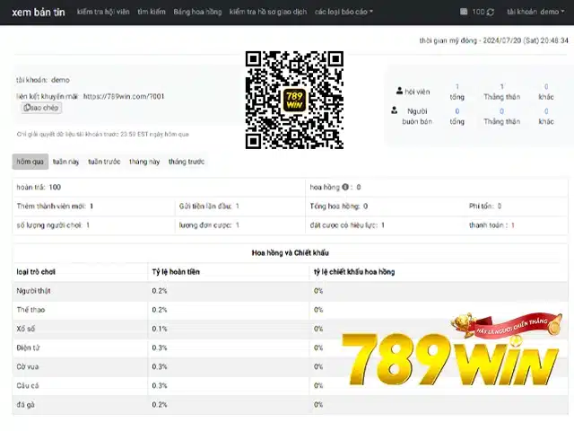 Giao Diện Dashboard Đại Lý 897789.com